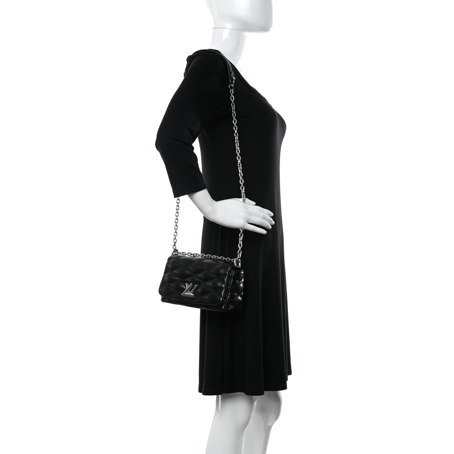 Louis Vuitton Lambskin Malletage GO-14 PM Black 2 of 10