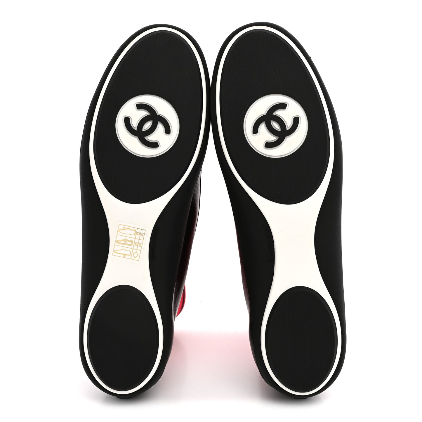 Lambskin Knit CC Ballerina Sneakers 37.5 Black Red