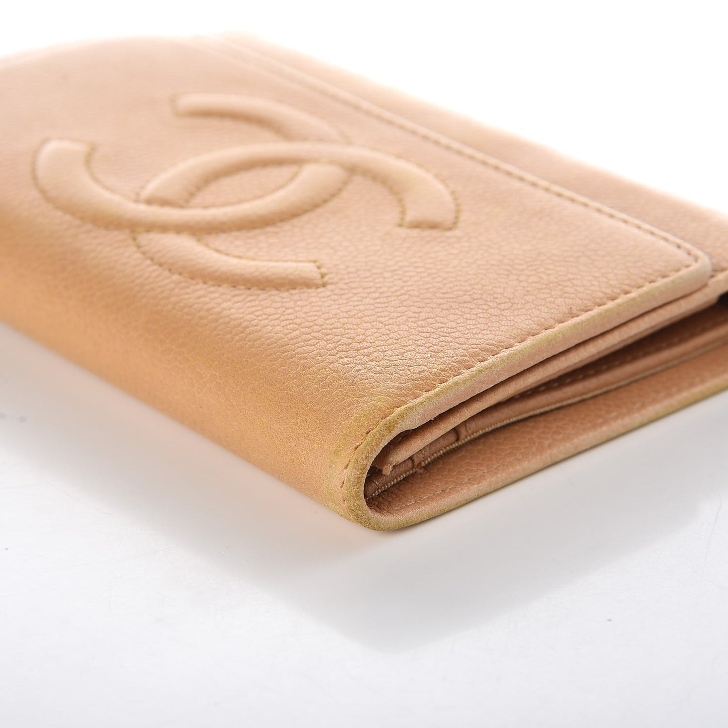 Caviar Timeless CC Flap Wallet Beige
