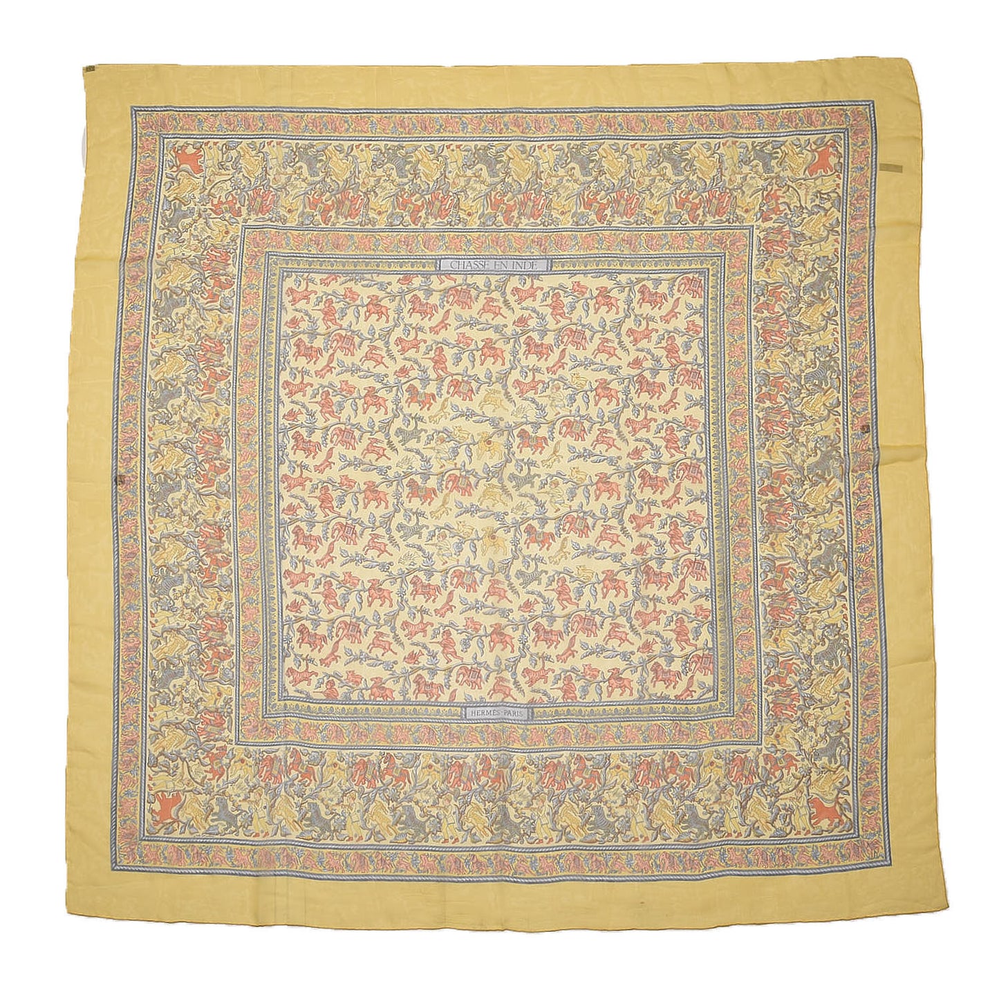 Cashmere Silk Chasse En Inde Shawl 140