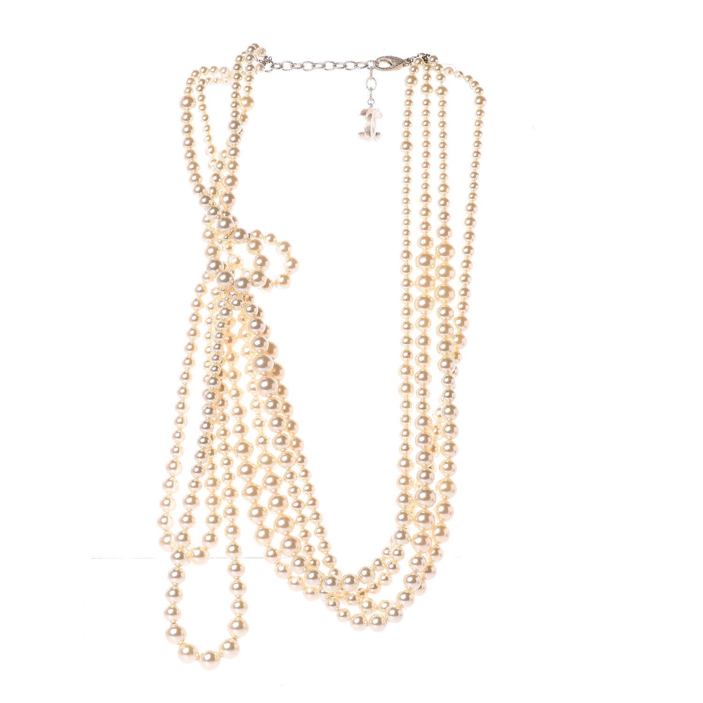 Pearl Multi Strand CC Necklace Gold