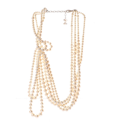 Chanel Pearl Multi Strand CC Necklace Gold 3 of 5