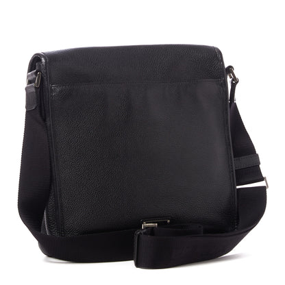 Prada Vitello Daino Flat Flap Messenger Bag Black 2 of 10
