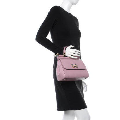 Dolce & Gabbana Stampa Iguana Crystal Medium Miss Sicily Satchel Pink 3 of 7