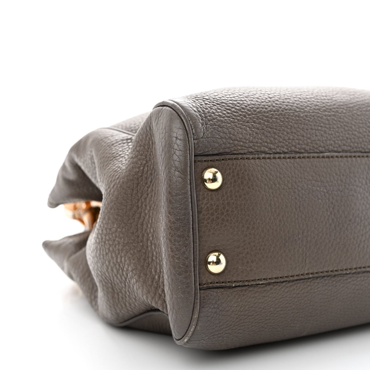 Calfskin Small Bamboo Shopper Tote Grey Field