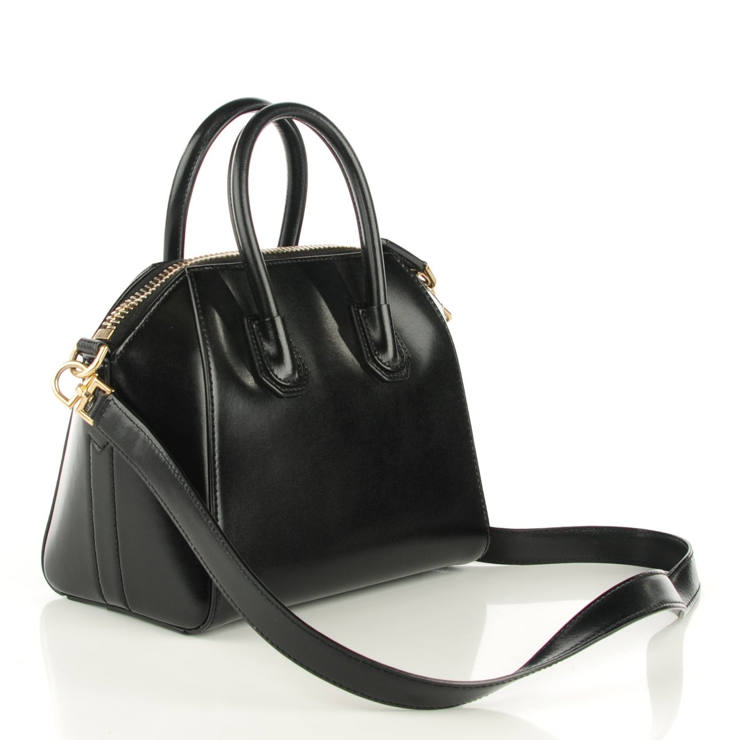 Shiny Lord Calfskin Mini Antigona Black