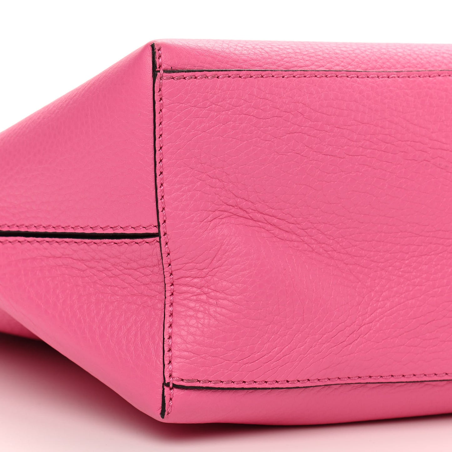Grained Calfskin Rockstud Shoulder Tote Feminine Pink
