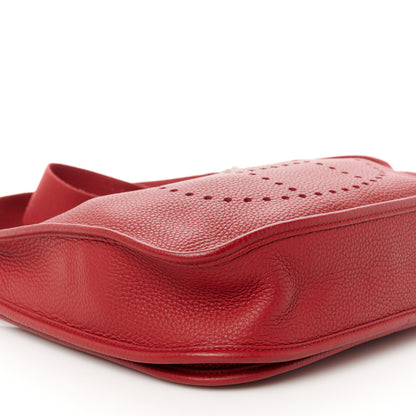 Hermes Taurillon Clemence Evelyne III PM Rouge Grenat 9 of 10