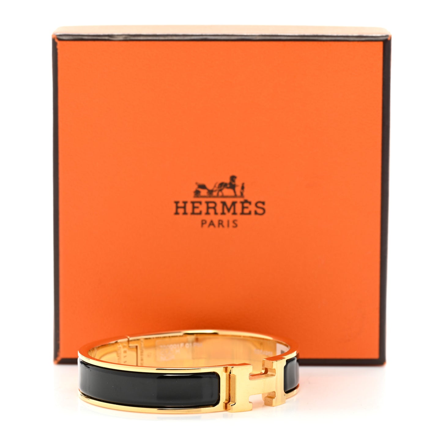 Enamel Narrow Clic Clac H Bracelet PM Black
