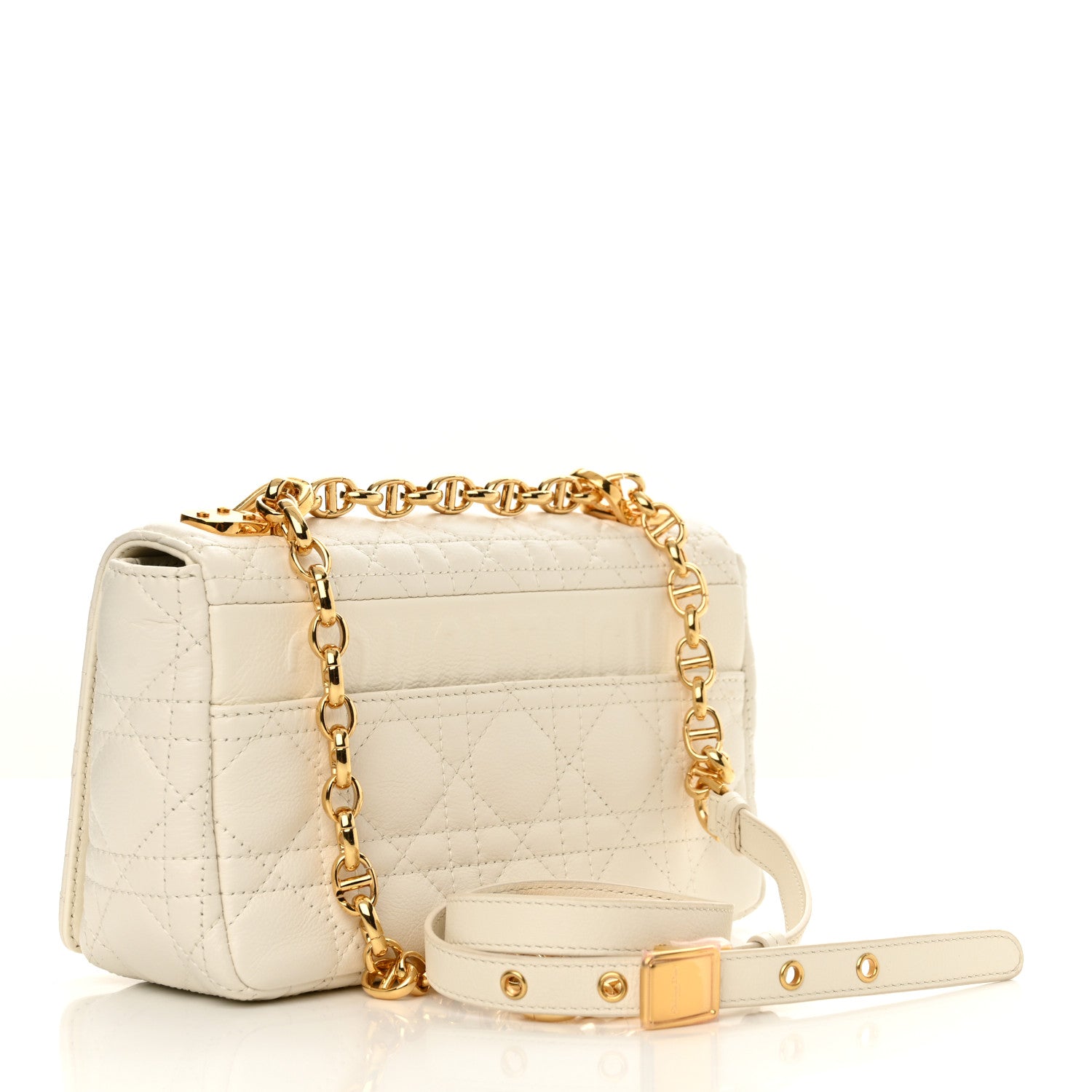 Christian Dior Lambskin Cannage Small Caro Bag Ivory 3 of 14
