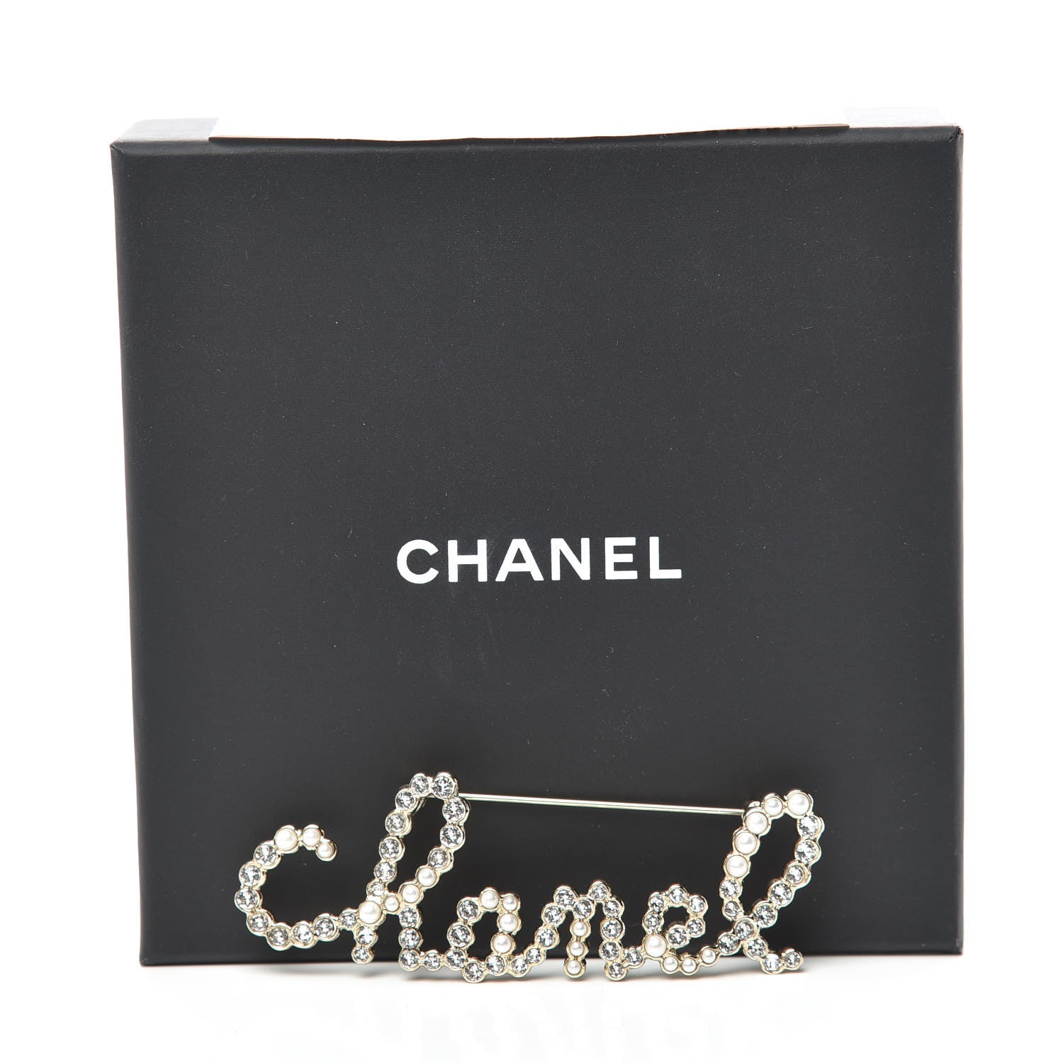 Chanel Metal Glass Swirling Pearls Brooch Pin Gold 5 of 5