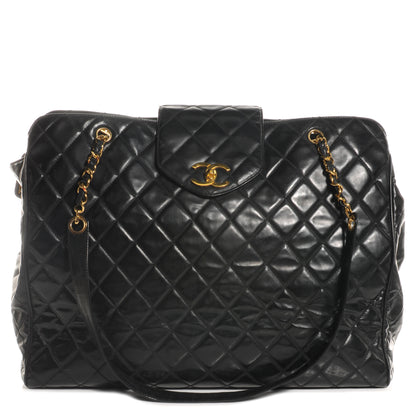 Chanel Vinyl Stitched XL Weekender Black 1 of 8