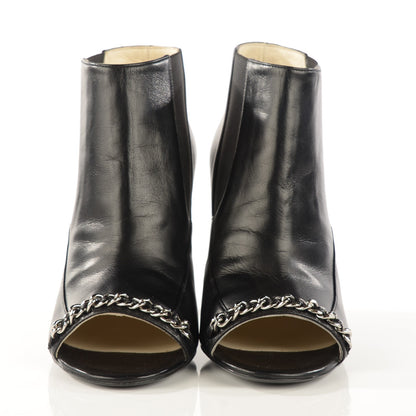 Chanel Lambskin Chain Ankle Boots 38 Black 2 of 8