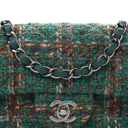 Chanel Tweed Quilted Mini Rectangular Flap Green 8 of 10