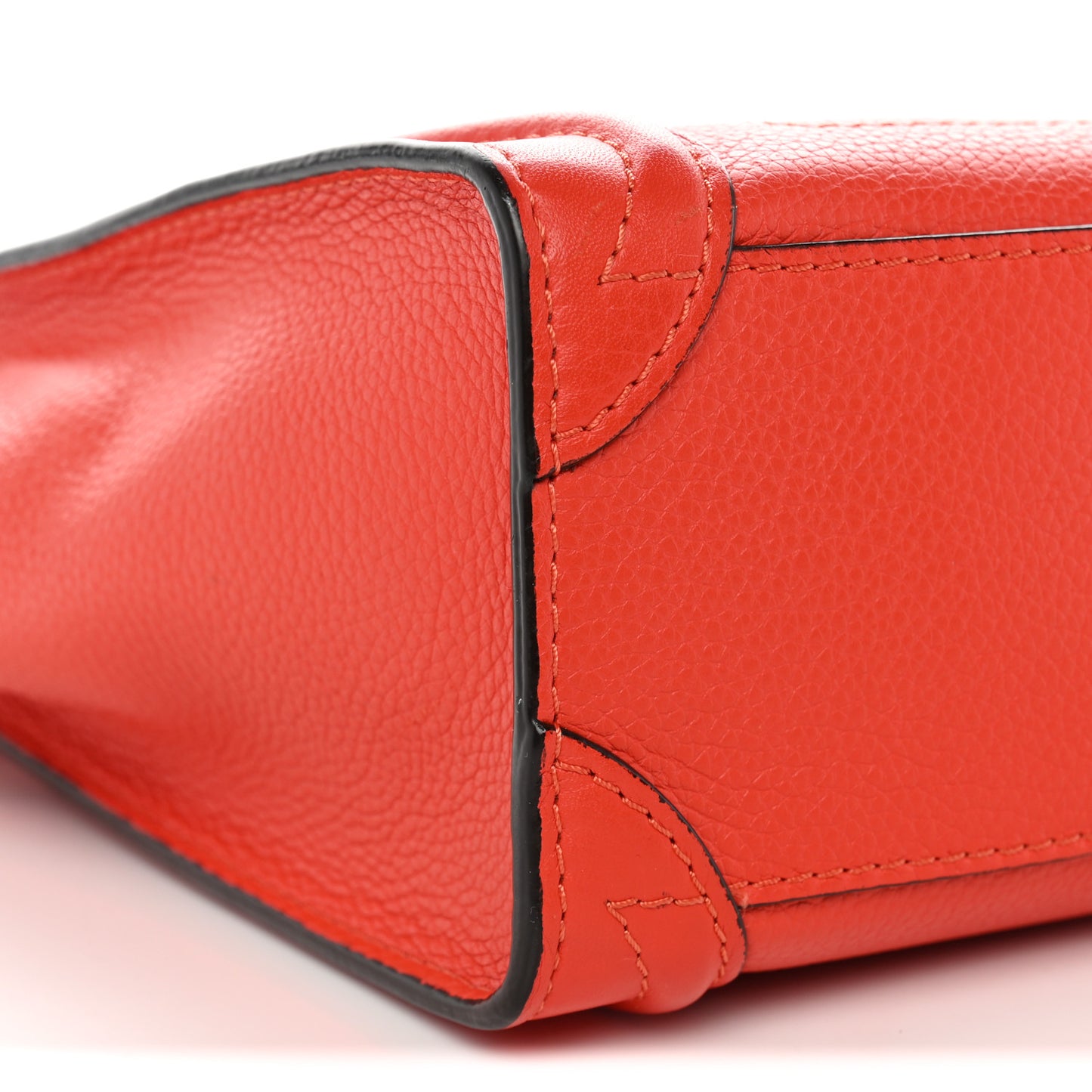Drummed Calfskin Nano Luggage Vermillion