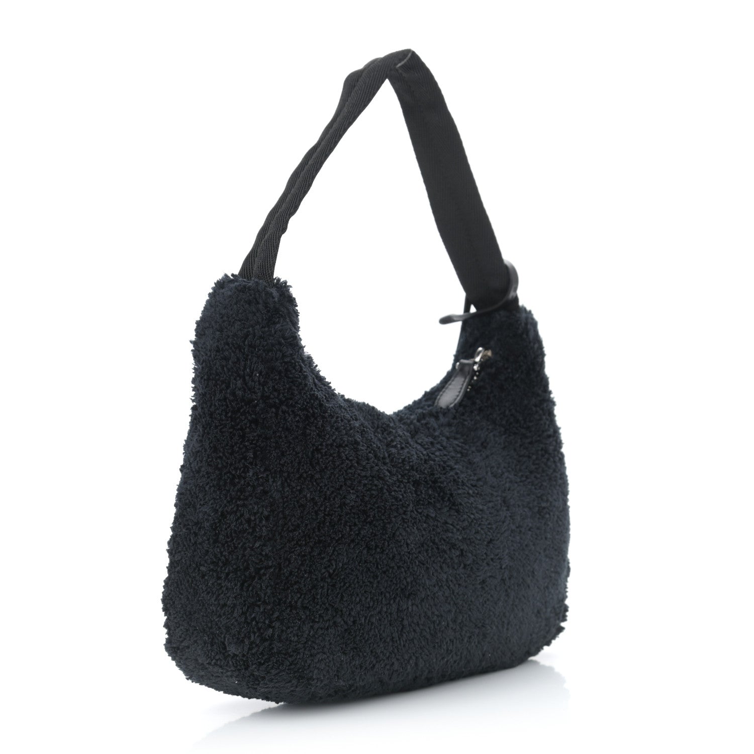 Prada Terry Cloth Mini Re-Edition 2000 Bag Black White 2 of 9