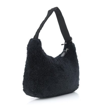 Prada Terry Cloth Mini Re-Edition 2000 Bag Black White 2 of 9