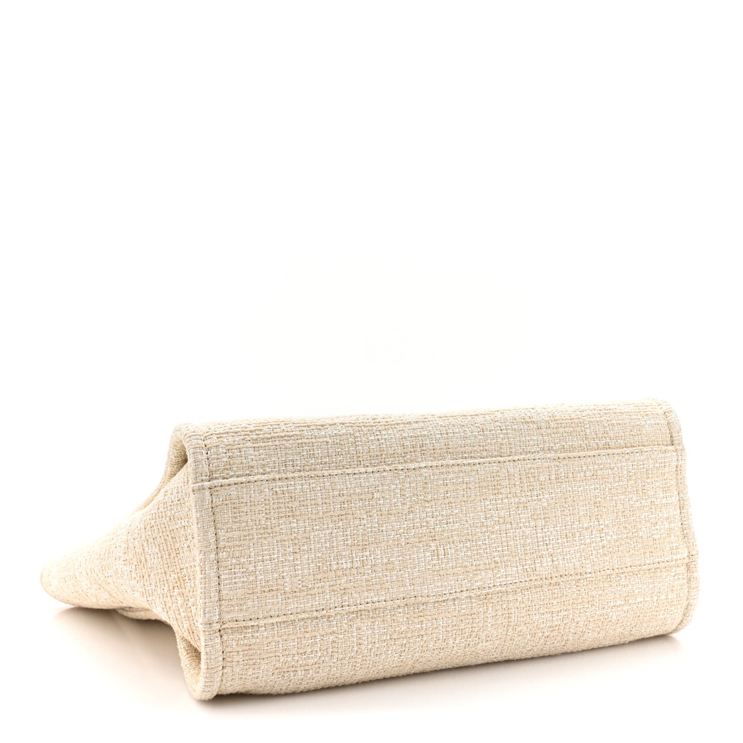 Lurex Boucle Small Deauville Tote Ivory