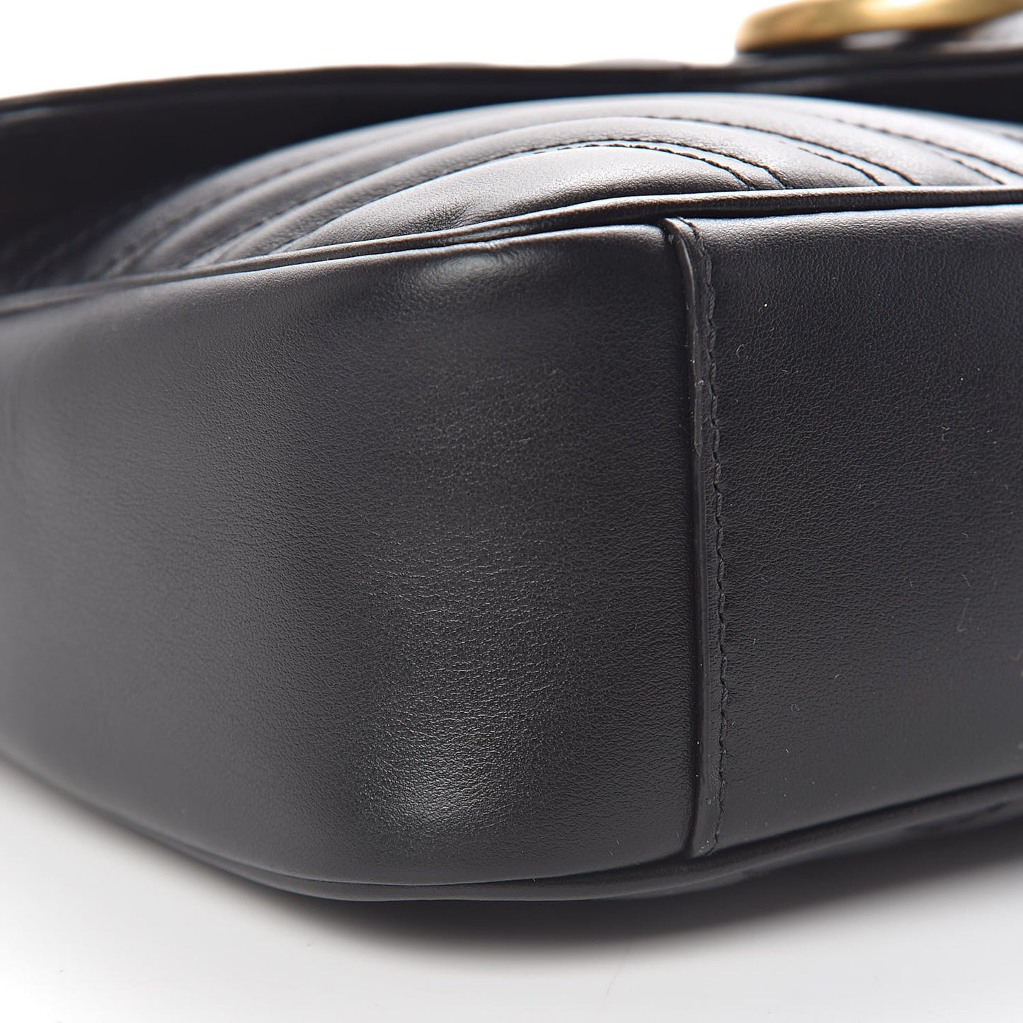 Calfskin Matelasse Small GG Marmont Shoulder Bag Black