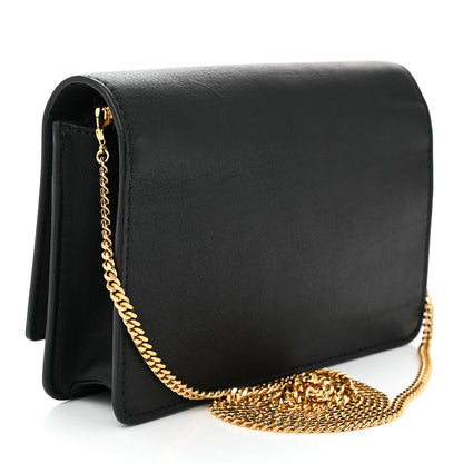Fendi Vitello Flamingo Tube Wallet on Chain Black 3 of 10