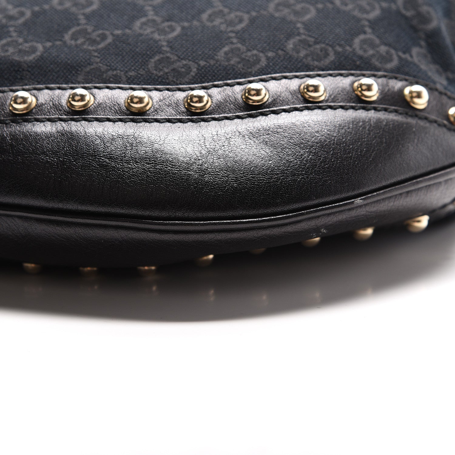 Gucci Monogram Web Studded Pelham Shoulder Bag Black 9 of 11