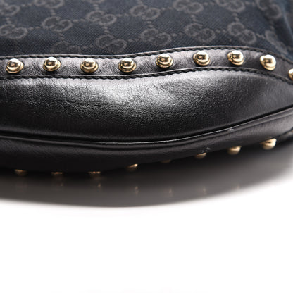 Gucci Monogram Web Studded Pelham Shoulder Bag Black 9 of 11