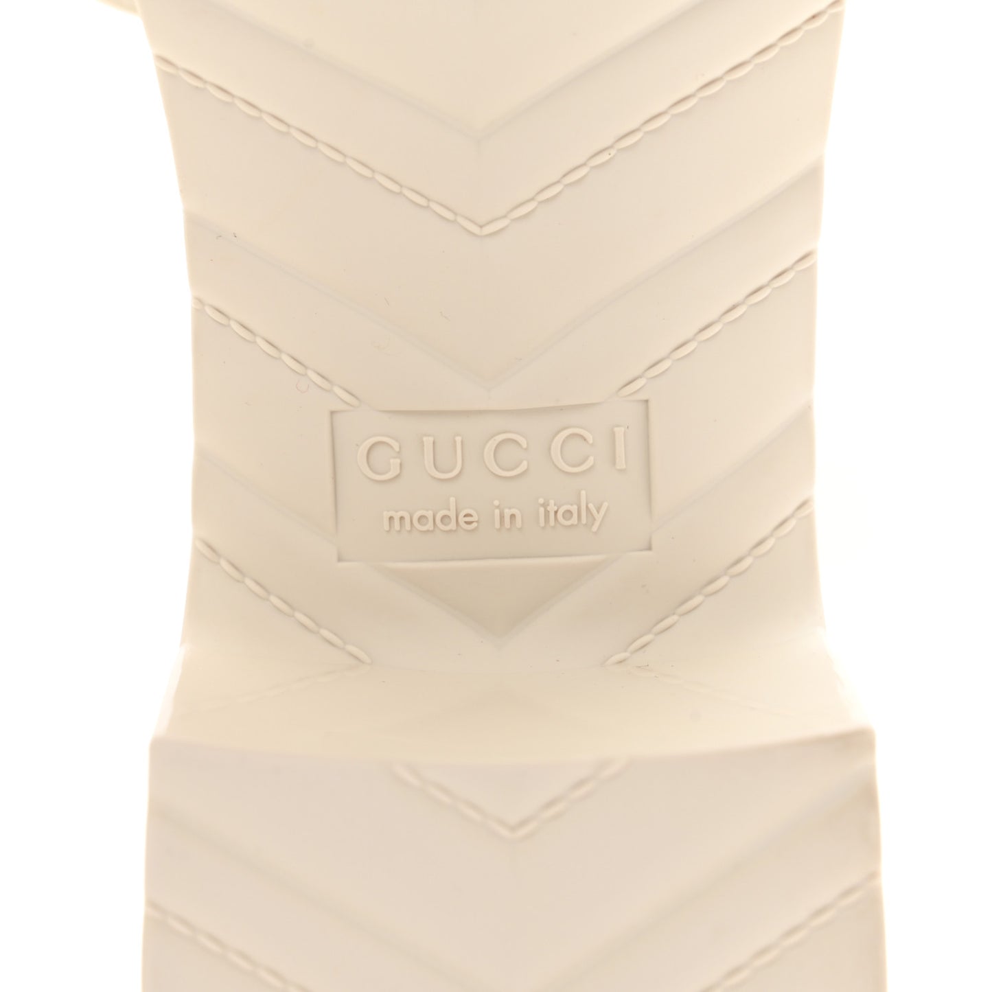 Rubber Gucci Logo Womens Platform 20/60mm Slide Sandals 38 Mystic White