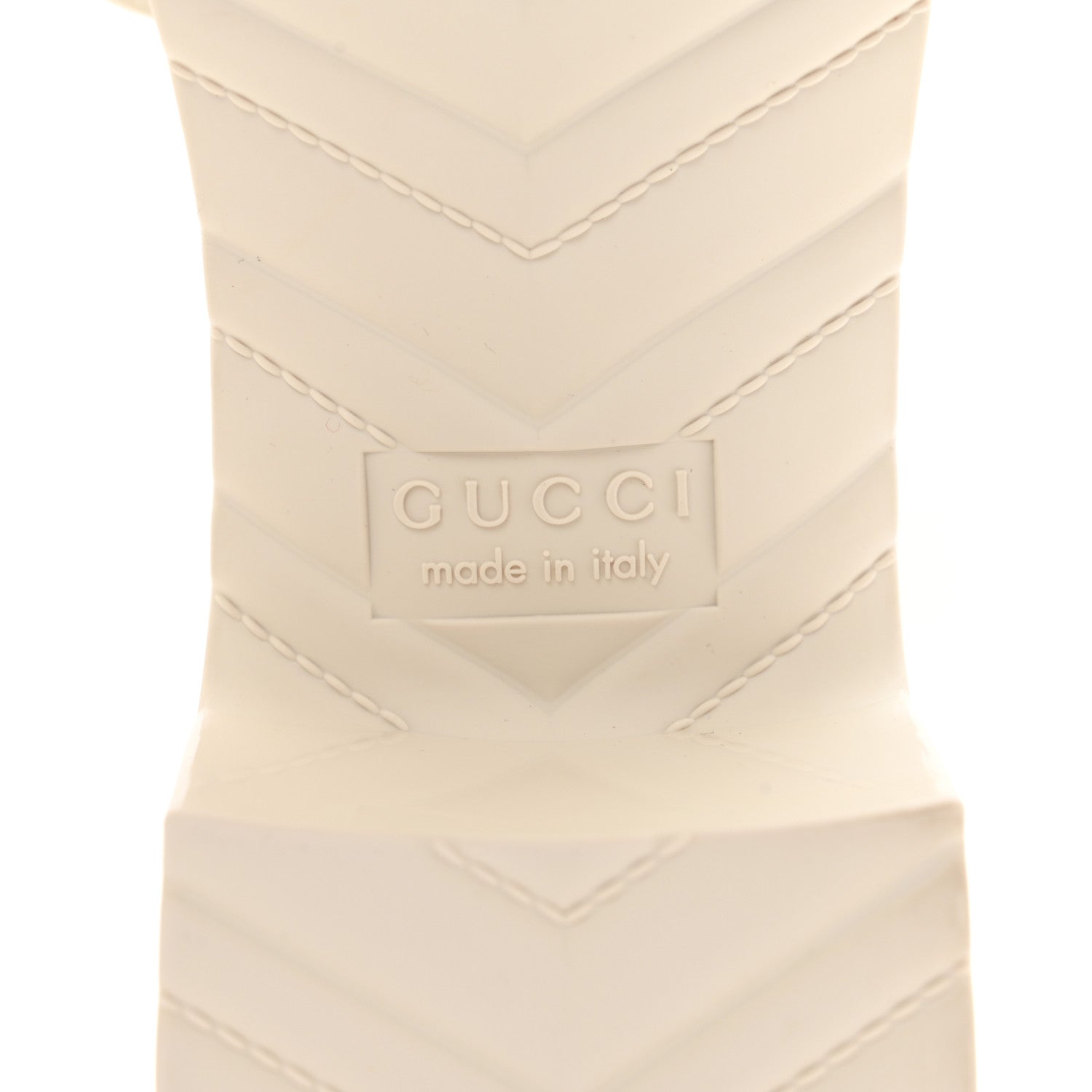 Gucci Rubber Gucci Logo Womens Platform 20/60mm Slide Sandals 38 Mystic White 6 of 8