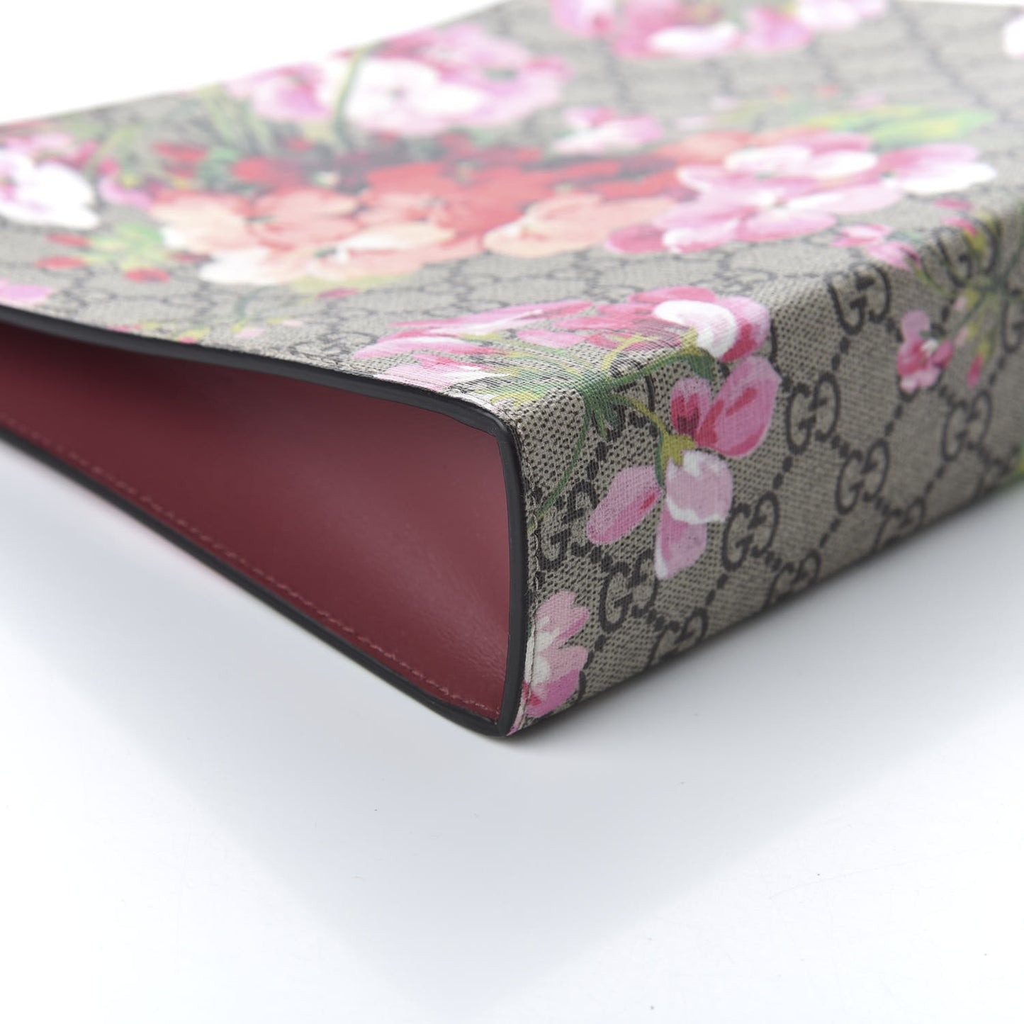 GG Supreme Monogram Blooms Large Cosmetic Case Beige Multicolor Dry Rose