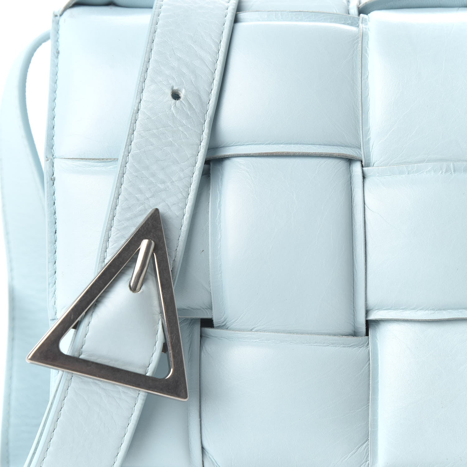 Bottega Veneta Paper Calfskin Maxi Intreccio Padded Cassette Crossbody Bag Ice 9 of 11