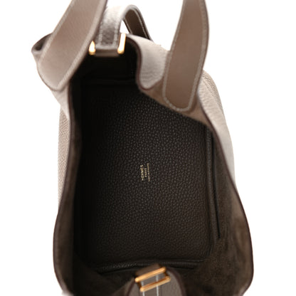 Hermes Taurillon Clemence Picotin Lock 18 PM Etoupe 4 of 4