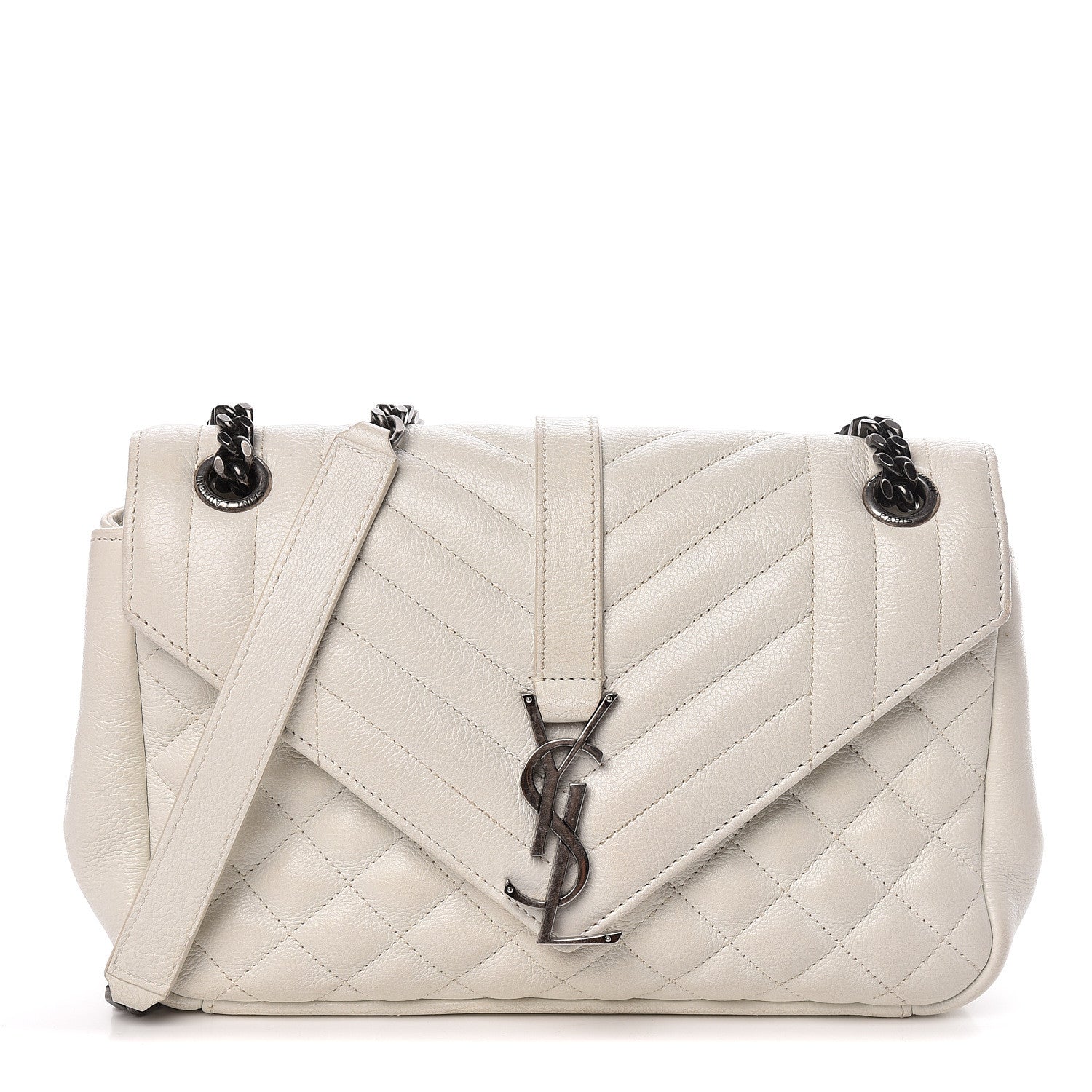 Saint Laurent Sheepskin Medium Tri-Quilt College Monogram Satchel Porcellana 1 of 12