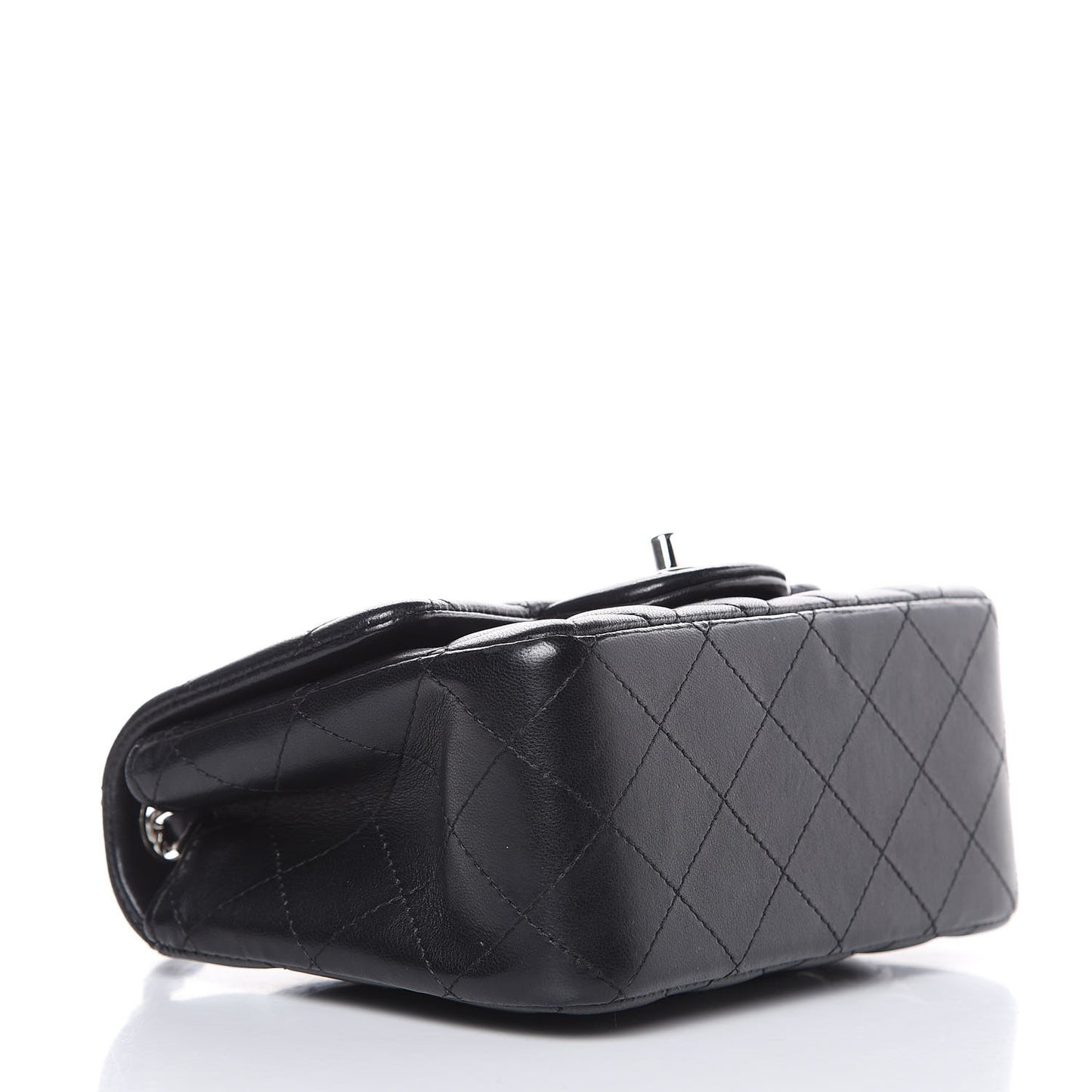 Lambskin Quilted Mini Square Flap Black