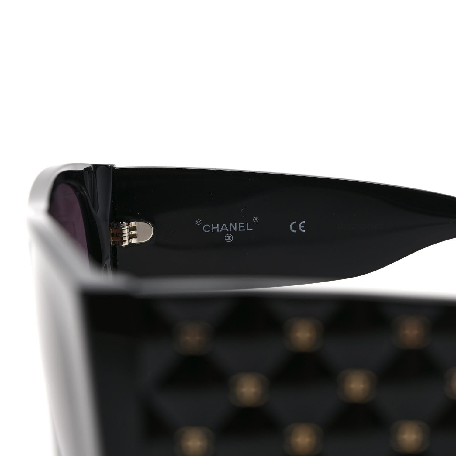 Chanel Acetate Quilted CC Pilot Sunglasses 71465 Black 5 of 7