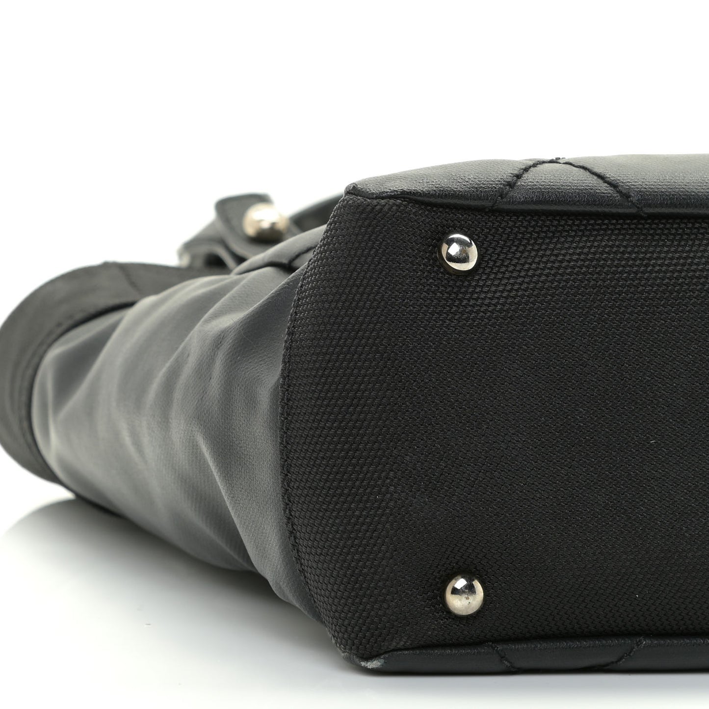 Coated Canvas Quilted Small Paris Biarritz Tote Black