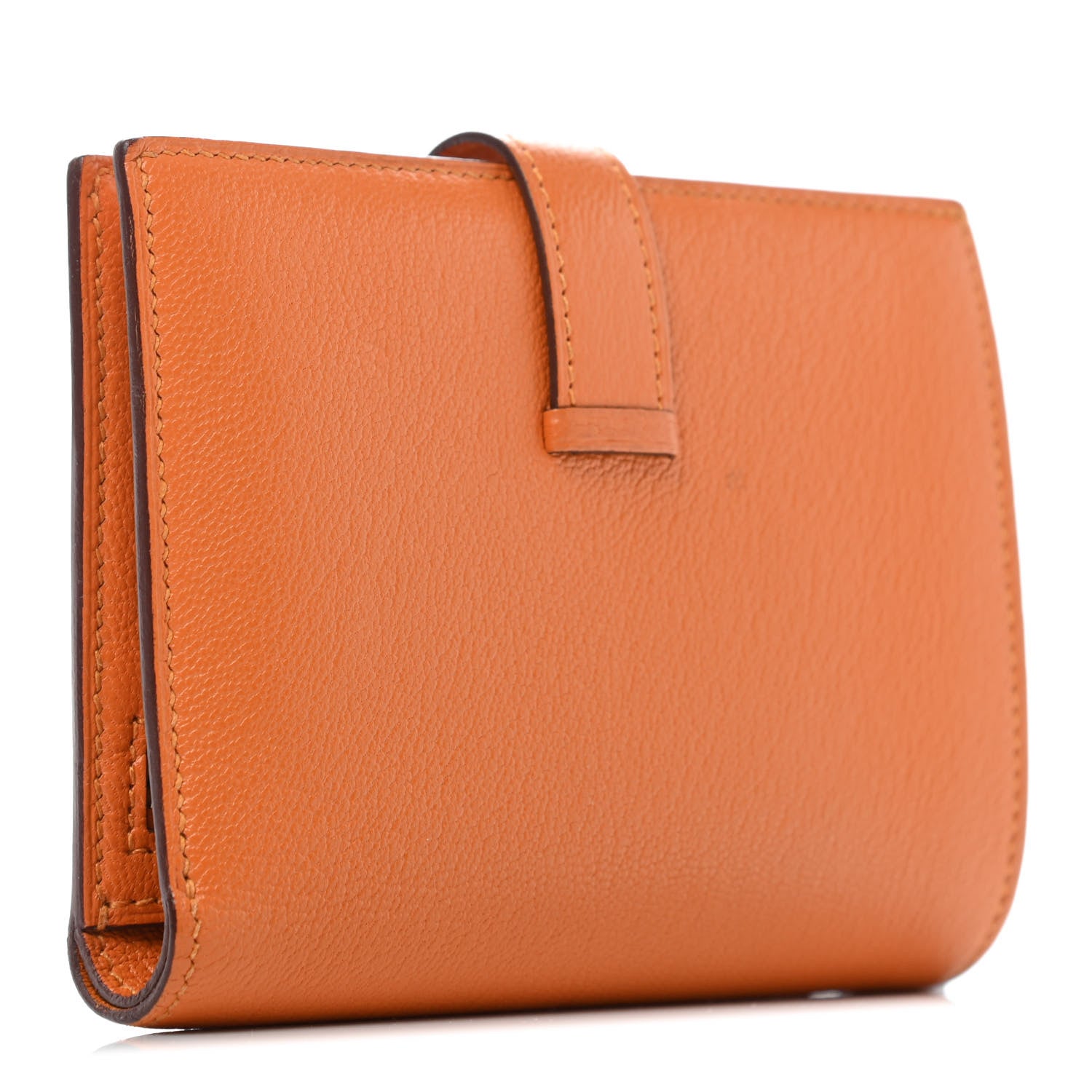 Hermes Chevre Mysore Bearn Compact Wallet Orange 2 of 5
