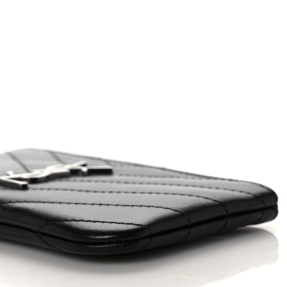 Saint Laurent Calfskin Matelasse Monogram Key Pouch Black 9 of 10