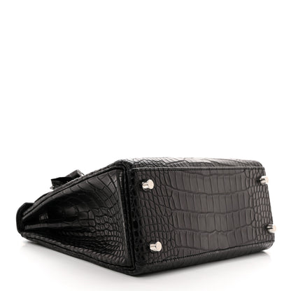 Hermes Matte Alligator Kelly Retourne 25 Black 4 of 15