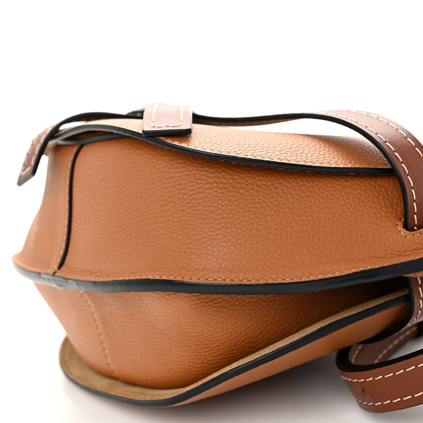 Grained Calfskin Small Gate Crossbody Bag Caramel Pecan