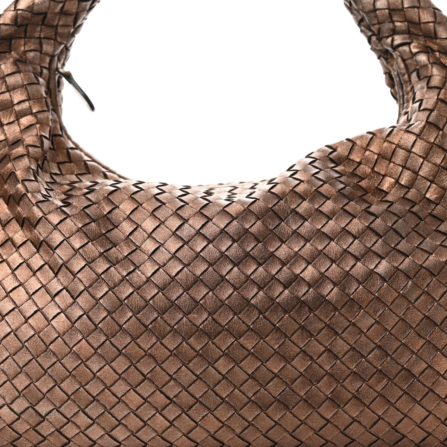 Metallic Nappa Intrecciato Large Veneta Hobo Copper