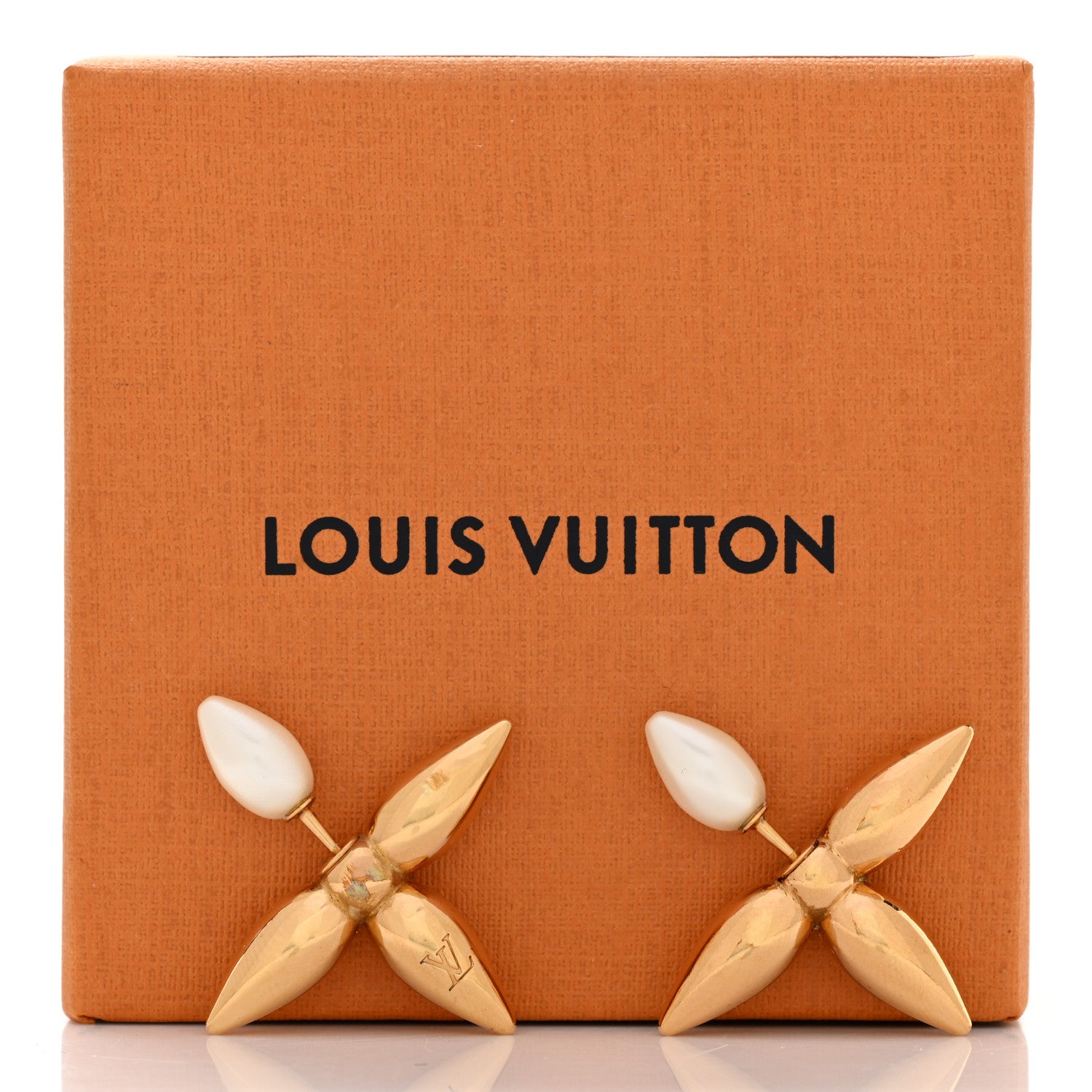 Louis Vuitton Pearl Louisette By Night Earrings Gold 6 of 6