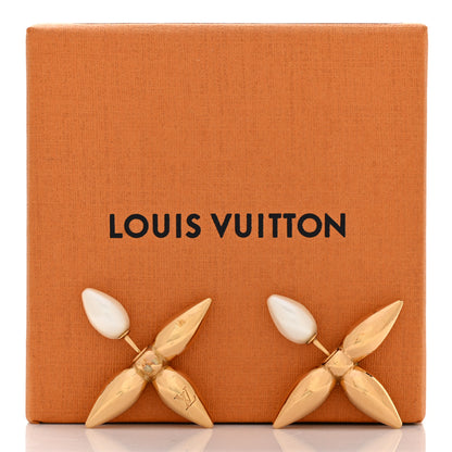 Louis Vuitton Pearl Louisette By Night Earrings Gold 6 of 6