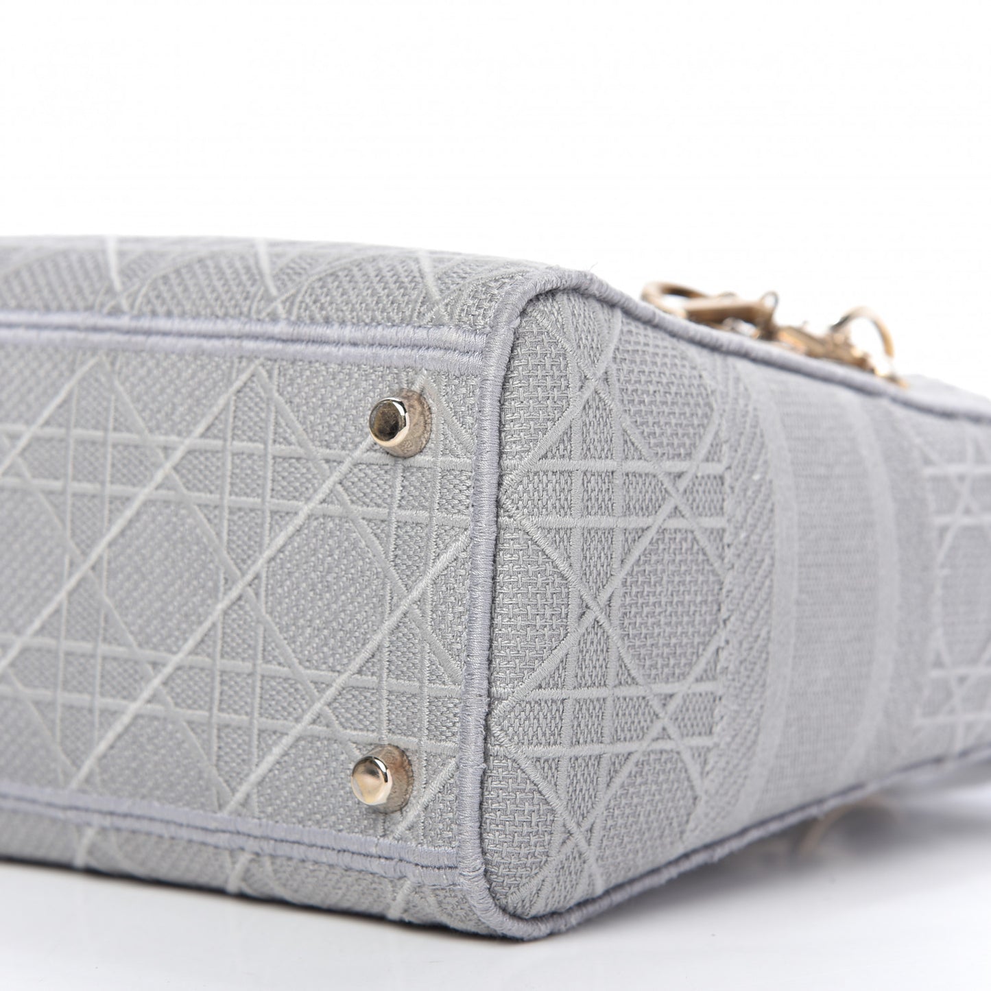 Canvas Embroidered Cannage Medium Lady D-Lite Stone Gray