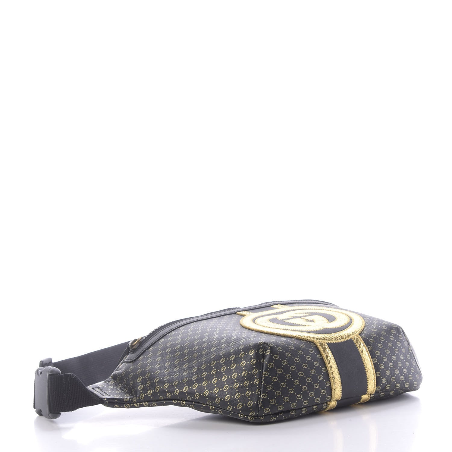 Gucci X DAPPER DAN Calfskin Laminated Ayers GG Micro Monogram Belt Bag Black 4 of 11