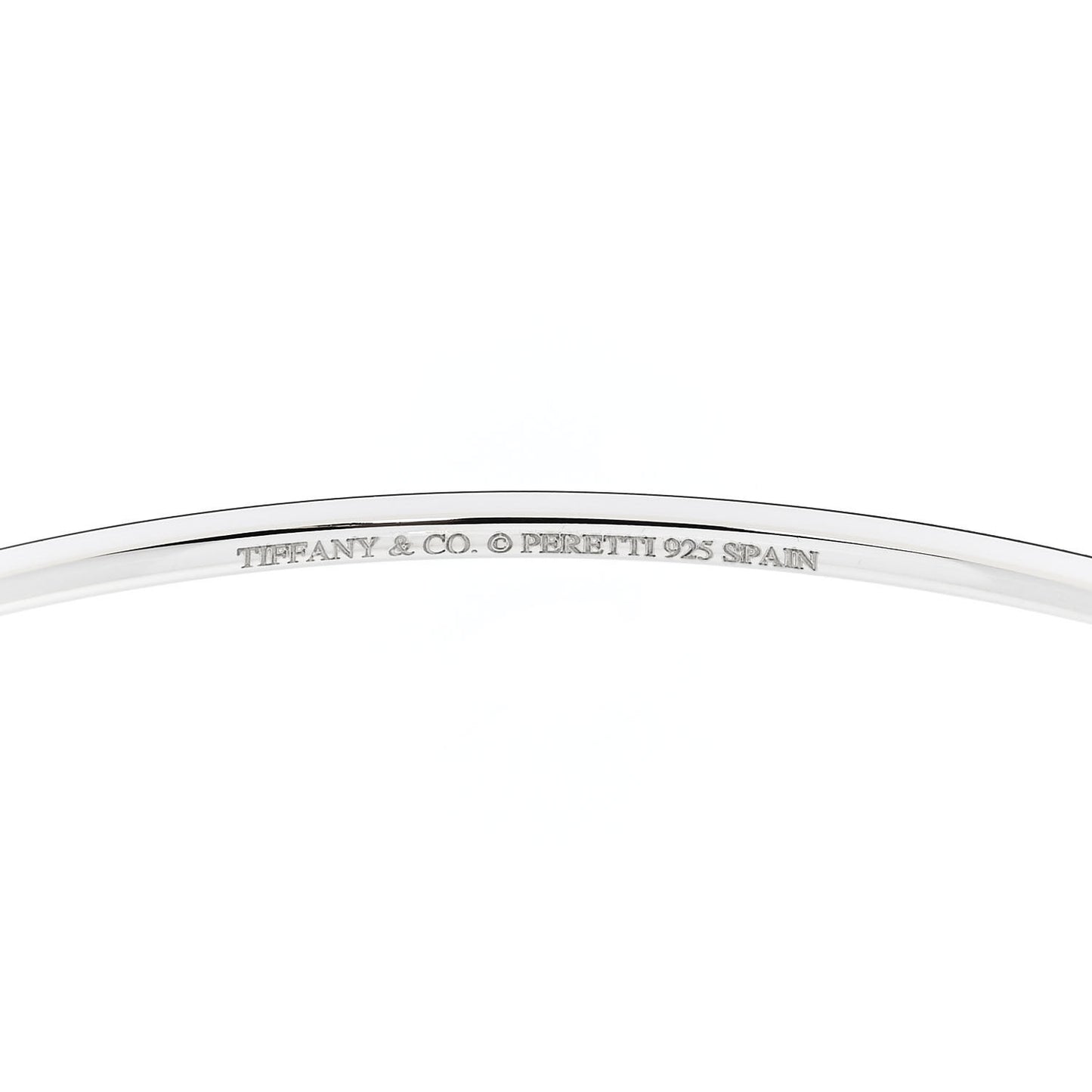 Sterling Silver Elsa Peretti Double Open Heart Bangle Bracelet