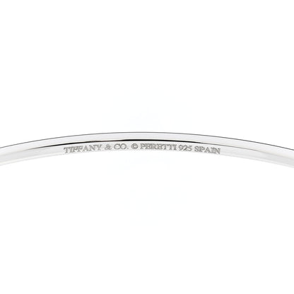 Tiffany Sterling Silver Elsa Peretti Double Open Heart Bangle Bracelet 3 of 4