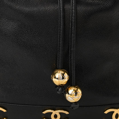 Chanel Caviar CC Drawstring Shoulder Bag Black 9 of 12