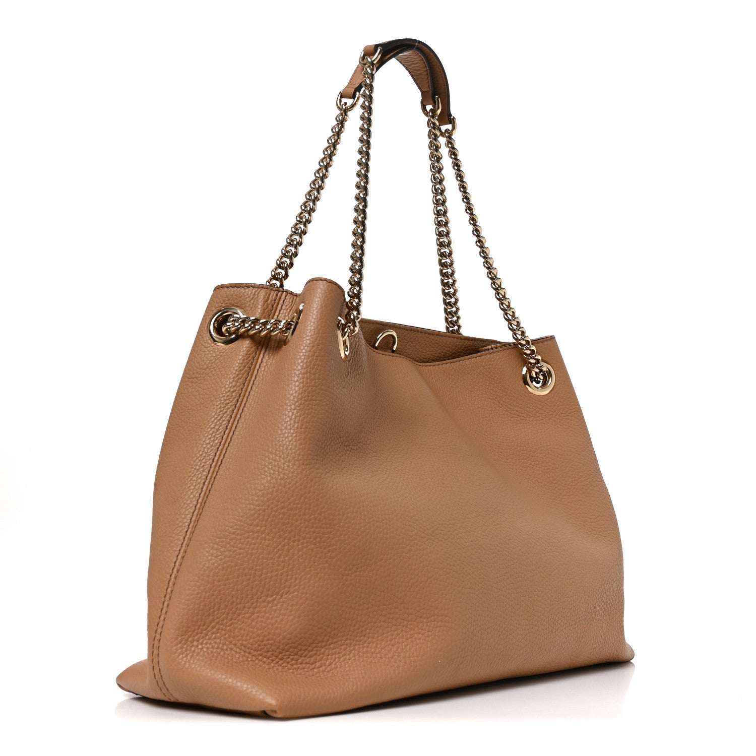 Gucci Pebbled Calfskin Medium Soho Chain Shoulder Bag Camelia 2 of 9