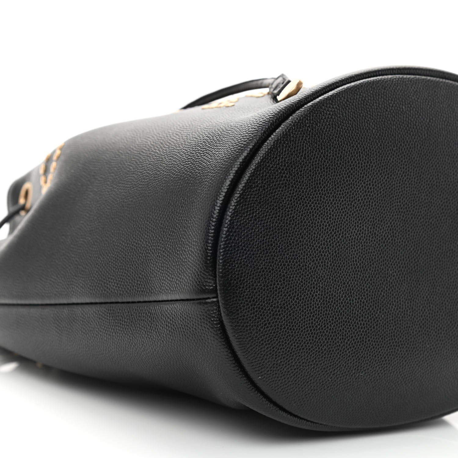 Chanel Caviar Deauville Drawstring Bucket Bag Black 8 of 10