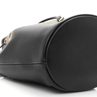 Chanel Caviar Deauville Drawstring Bucket Bag Black 8 of 10
